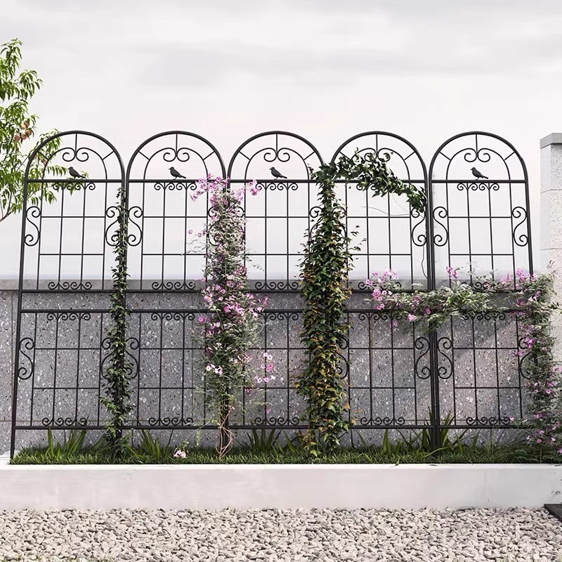 户外花架铁艺爬藤架落地式种植架花园庭院栅栏植物围栏架花园门架