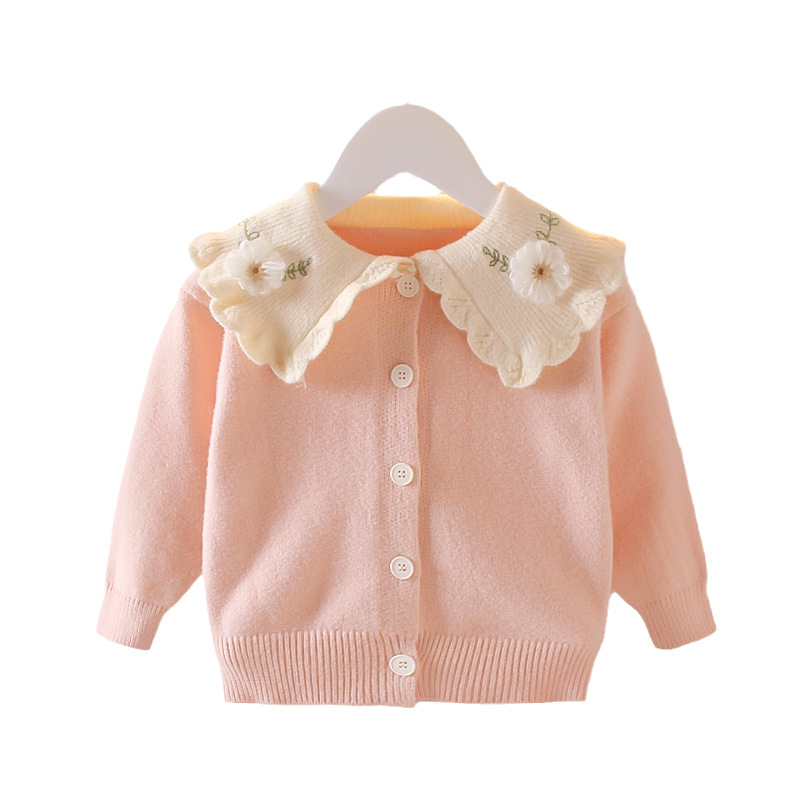 女童春装儿童毛衣春秋宝宝衣服针织开衫外套1-3-4-5岁宝宝秋装厚2