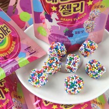 韩国进口零食品 西洲白桃乳酸菌味/葡萄味彩虹软糖缤纷彩色糖果球