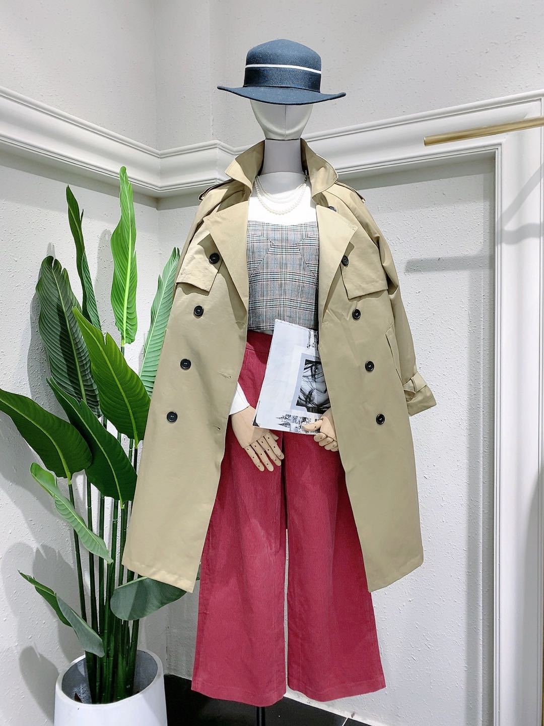 mili2021秋季品牌折扣女装风衣 尾货库存牌女装走份批发