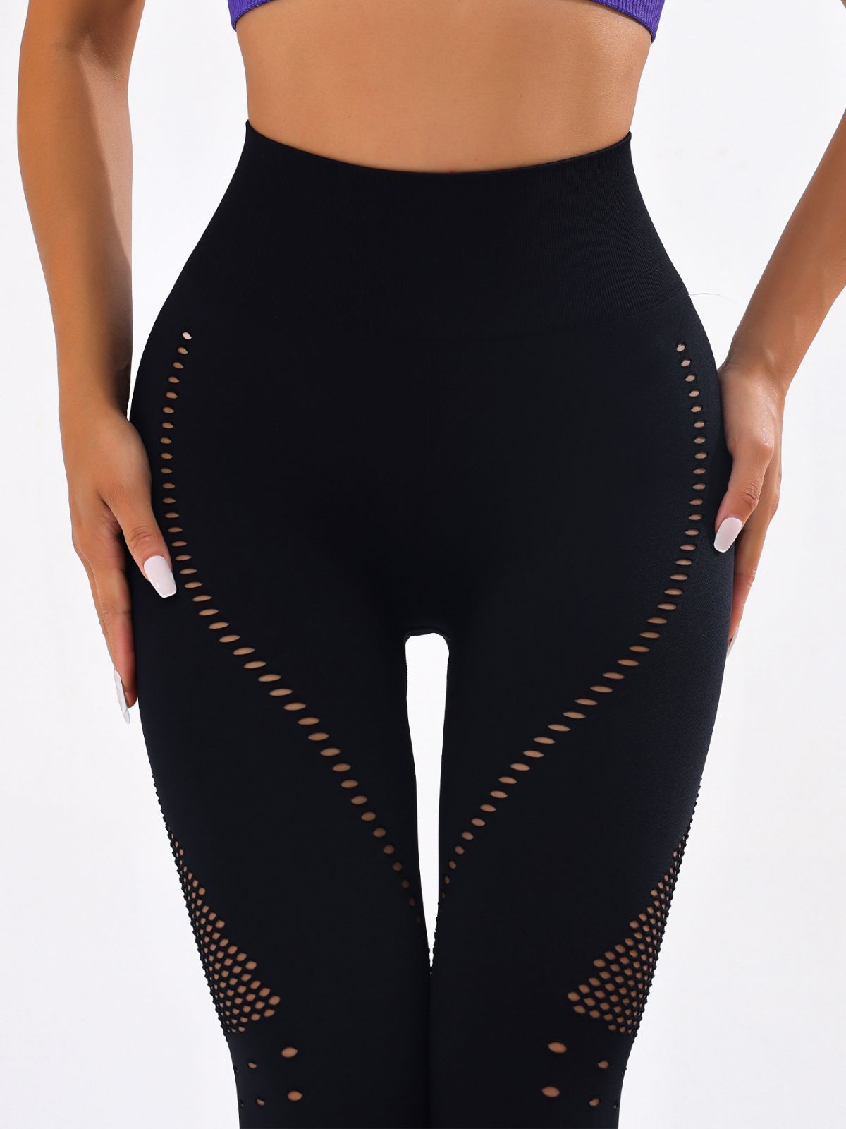 European and American Quick-Drying High Waist Hip Lift Yoga Pants Women's New Mesh Belly Contracting Sports Safety Pants Peach Hip Fitness Trousers