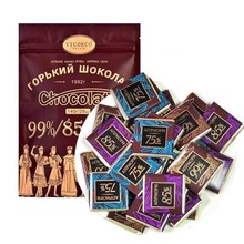 俄罗斯进口黑巧克力威巧卡什锦袋装99%72%袋装独立包装140克食品