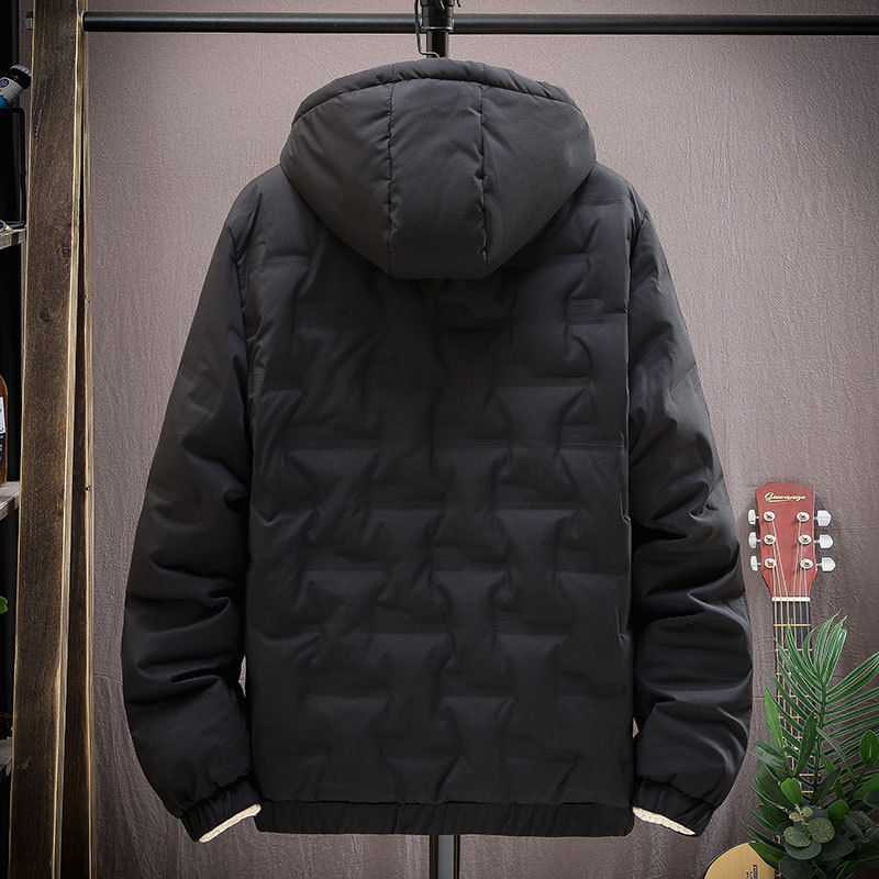 Winter Simple Hooded Cotton-Padded Coat Men's Korean-Style Loose Warm Cotton-Padded Coat Thickened Youth Fashion Fashion Brand Cotton-Padded Jacket Men