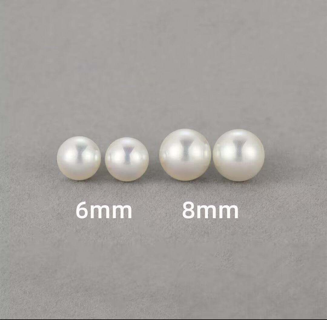 Fever Same Pearl Earrings Shijia Perfect Circle Sterling Silver Stud Earrings 12mm Earless Earrings Mosquito-Repellent Incense