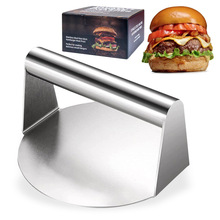 现货304不锈钢压肉器手动压肉饼器圆形汉堡压肉模肉扒器厨房工具