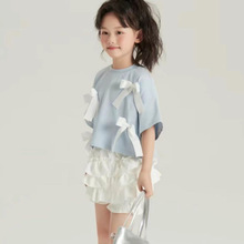 女童夏季套装2024新款 短袖童装女洋气时髦套装女童运动套装韩版