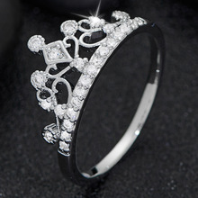 时尚公主风皇冠戒指 微镶钻女士浪漫戒指批发