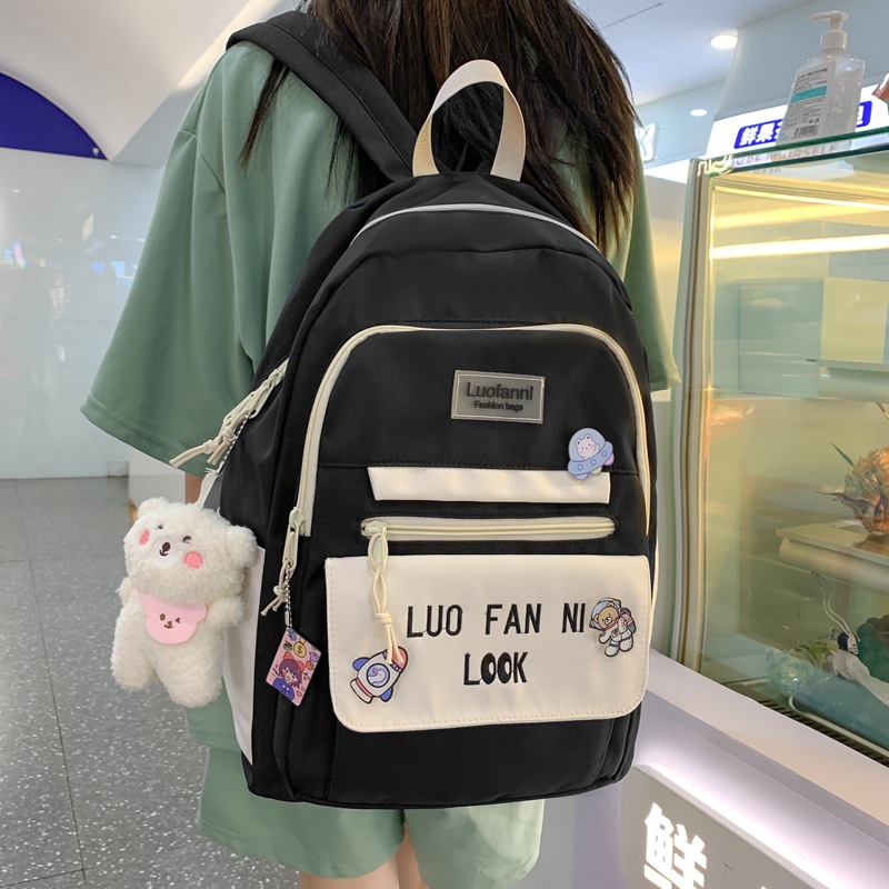 School Season 2022 Summer New Schoolbag Female Junior High School Student Korean Style Girl Backpack Large Capacity Student Backpack Fashion