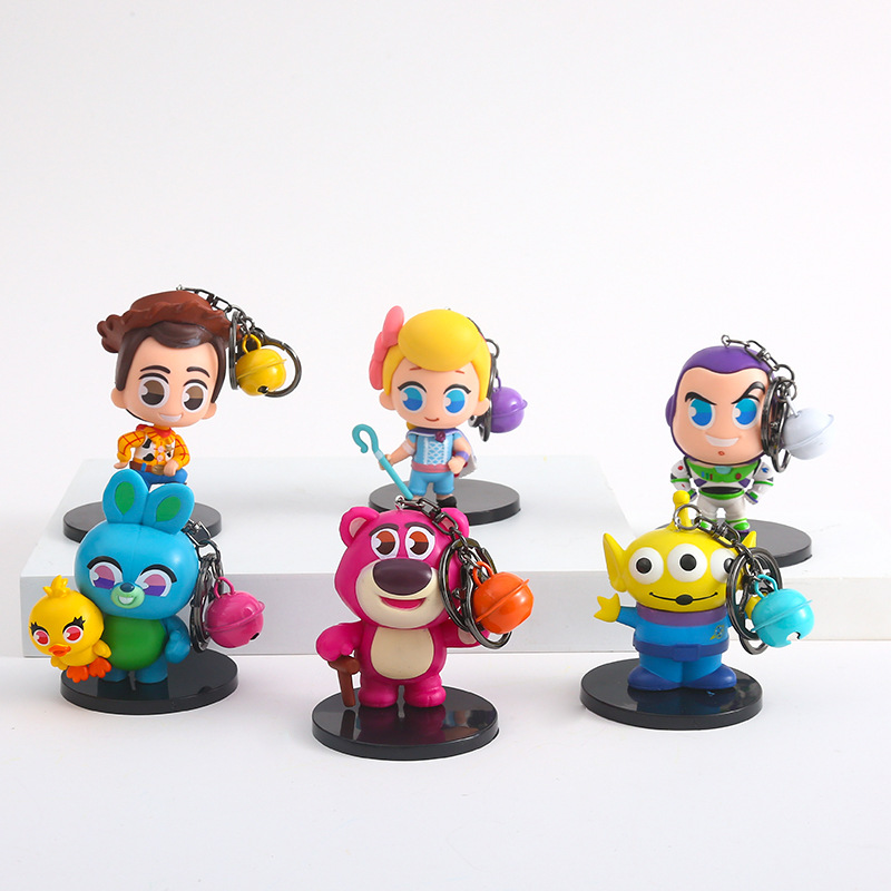 网红总动员钥匙扣挂件卡通粉色熊胡迪巴斯玩具钥匙扣盲盒包包挂饰