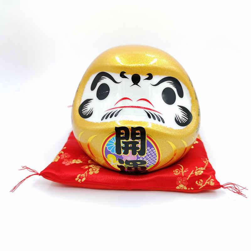 [一件代发]日本达摩陶瓷摆件七彩达摩存钱罐储蓄罐陶瓷招财猫10cm