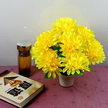 南阳照屏批发清明节用花假花人造花13头仿真大菊花绢花祭祀盘花