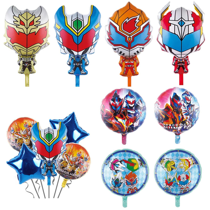 Cross-Border Cartoon Armor Warrior Children's Birthday Party Decoration Aluminum Film Package Balloon with Tile Emperor Arrangement Articles