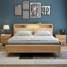 i！实木床厂家直销现代简约1.8米双人床主卧1.5米新款1米2卧室婚