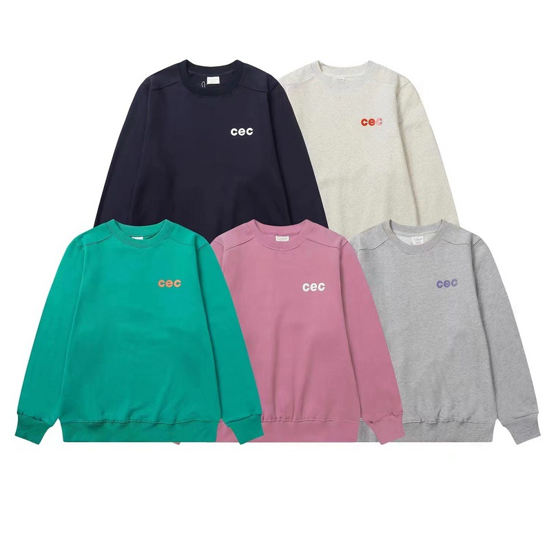 韩国潮牌cec圆领卫衣chancechance字母印花加绒宽松情侣长袖帽衫