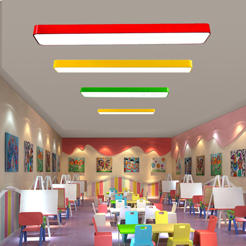 彩色长条灯教室培训班led吸顶灯舞蹈室幼儿园灯具早教中心吊顶灯