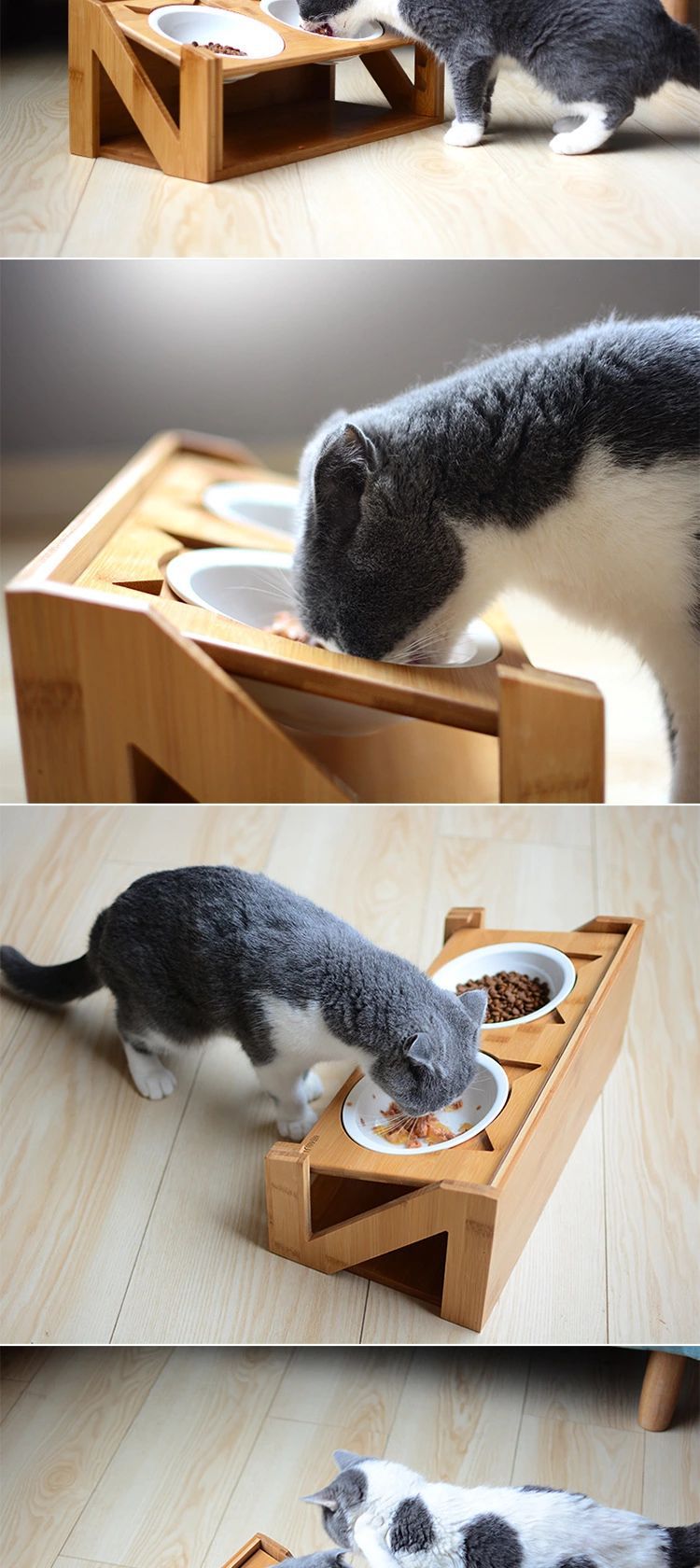 喵仙儿升降宠物碗斜面猫餐桌猫咪用品狗用品可调节餐桌宠物用品