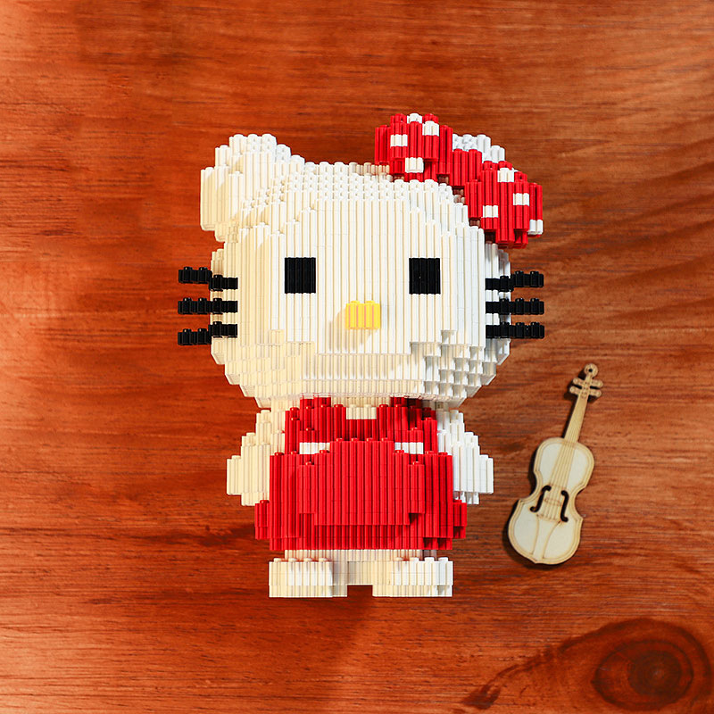 乐串66003 串联小颗粒积木kt猫美乐蒂卡通拼装礼物摆件女生玩具