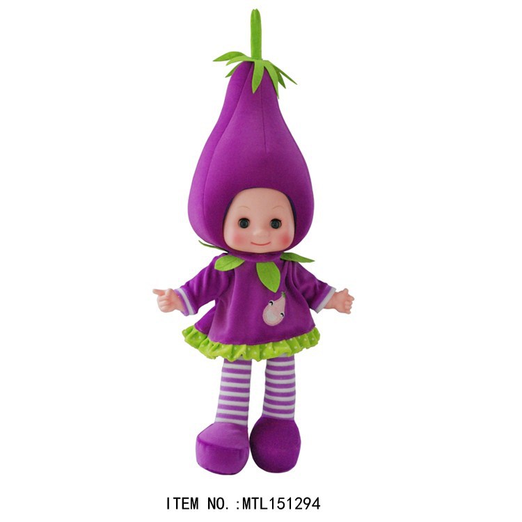 18寸带音乐水果娃娃菠萝草莓梨子唱歌娃娃儿童玩具创意女孩礼物