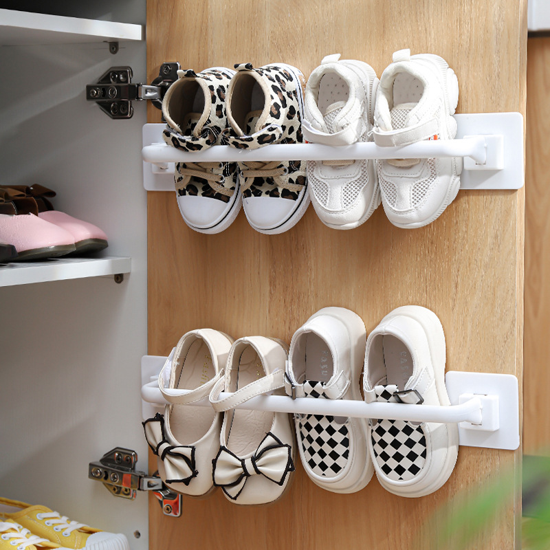 t1fi儿童鞋架免打孔壁挂式鞋子收纳架门口门后宿舍拖鞋挂墙置物架