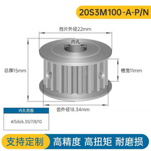 S3M20齿 两面平同步轮 槽宽11 AF型 同步皮带轮20S3M100-A-P4-10