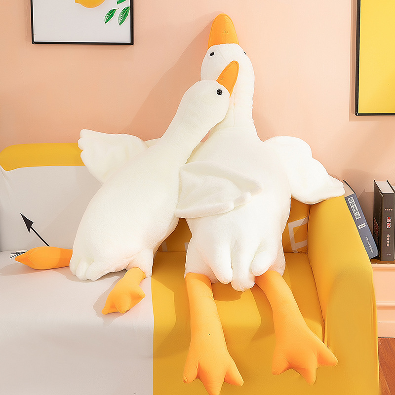 New Internet Celebrity Big White Geese Plush Toy Lying for Girlfriend Ragdoll Doll Bed Pillow Plush Doll