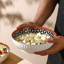日式碗家用创意酸菜鱼大盆碗陶瓷餐具汤碗大号水煮毛血旺大碗批发