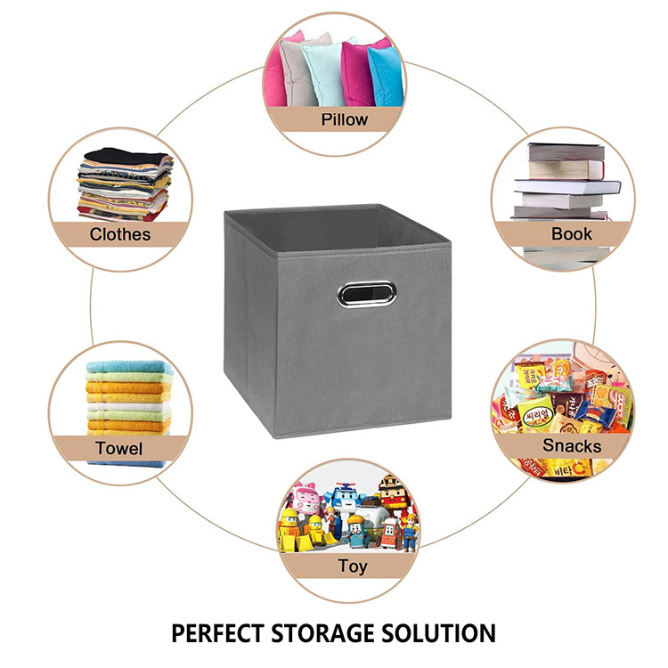 No Cover Cloth Storage Box Extra Large Hardware Handle Non-Woven Clothes Storage Box Home Organizing Box Amazon