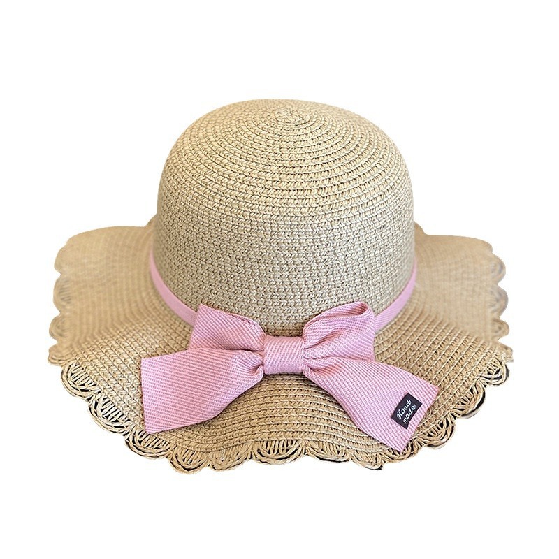 Children's Sunshade Hat Girls' Summer New Straw Hat Bag Set Baby Sun-Proof Beach Hat Sun Bucket Hat