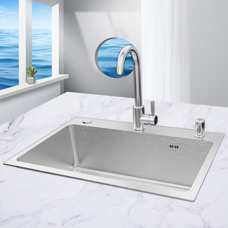 厨房304不锈钢厨房洗菜盆手工水槽单槽大洗菜盆水池台下洗手盆