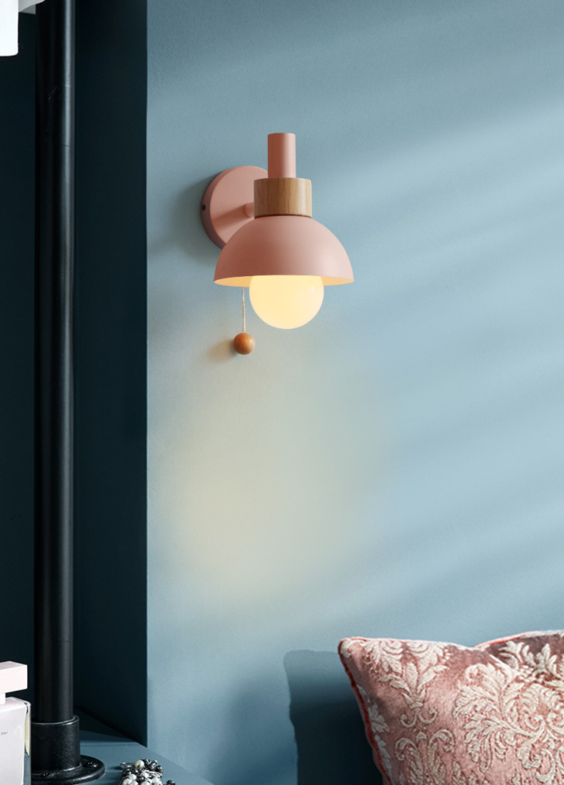 Manufacturer Living Room Entrance Aisle Light Nordic Simple Modern Bedroom Bedside Macaron Flashlight Wall Lamp