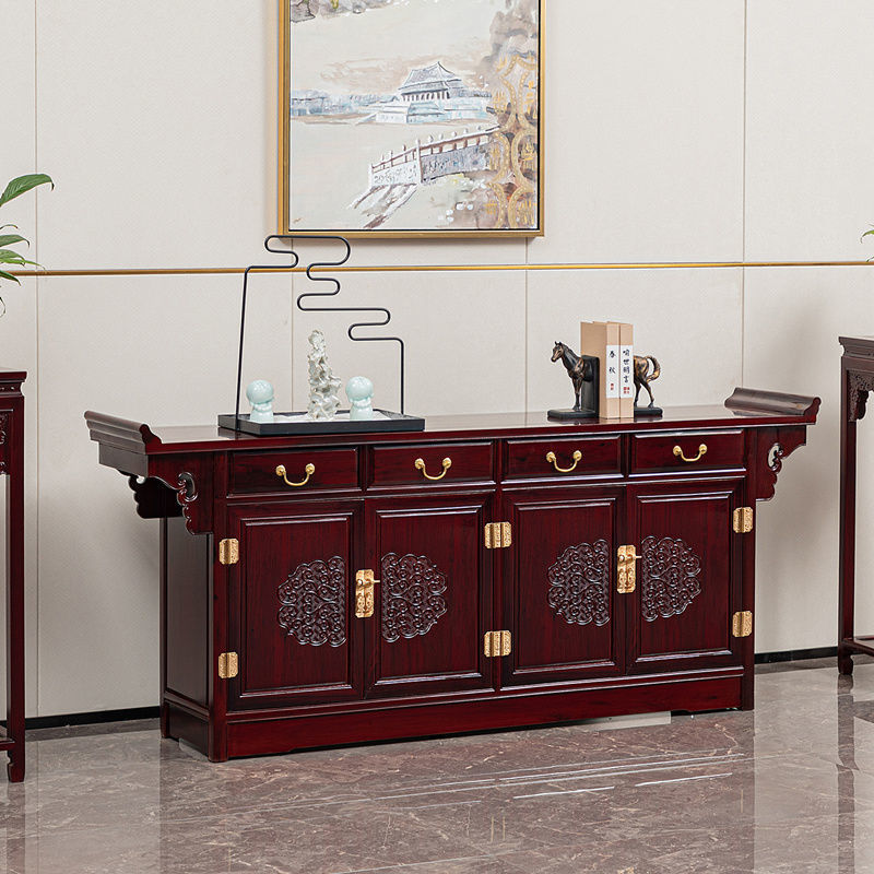 红木入户玄关柜储物柜翘头酸枝木玄关餐边柜中式贡实木佛中堂