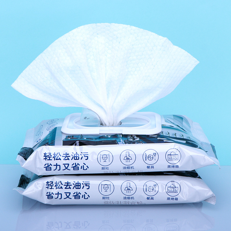 厨房去油去污湿巾 灶台油烟机清洁一次性湿纸巾 家用抹布湿纸巾