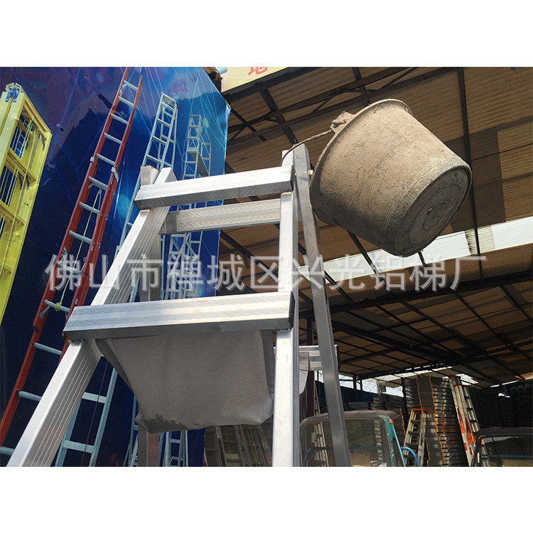 Foshan Xingguang Brand Thickened Walking Trestle Ladder Welding Aluminum Alloy Ladder Household Stairs Folding Aluminum Ladder Engineering Ladder