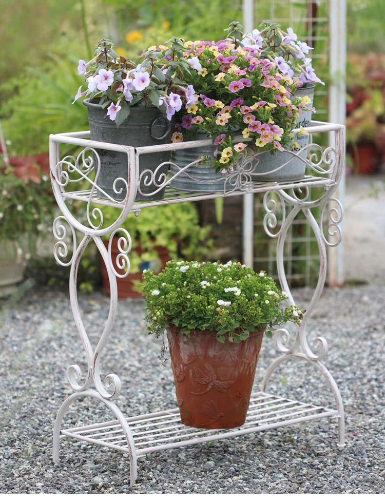 庭院做旧铁艺多层置物架花架花园阳台花店创意多功能绿萝植物花架