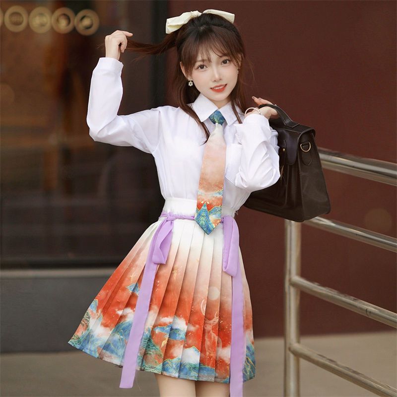 汉服jk汉服套装王妃国潮女装中国风新中式国风jk制服短款马面裙