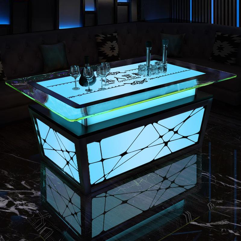 ktv桌子茶几夜场包间新款k房茶几吧台会所钢化玻璃桌子工厂