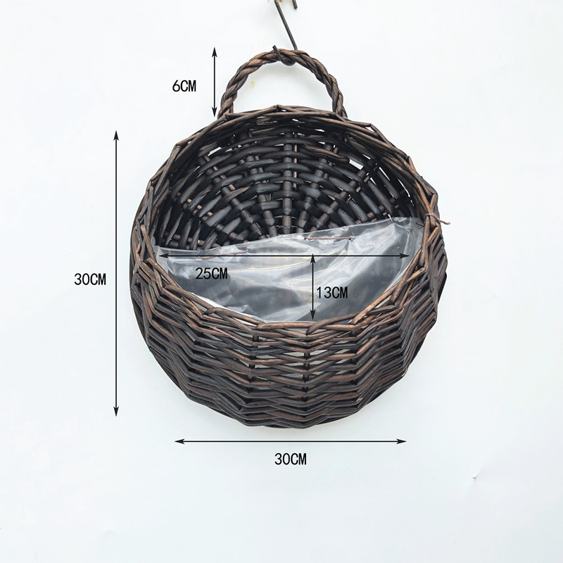 Handmade Wicker Wall Hanging Basket Hanging Basket Wall-Mounted Rattan Chlorophytum