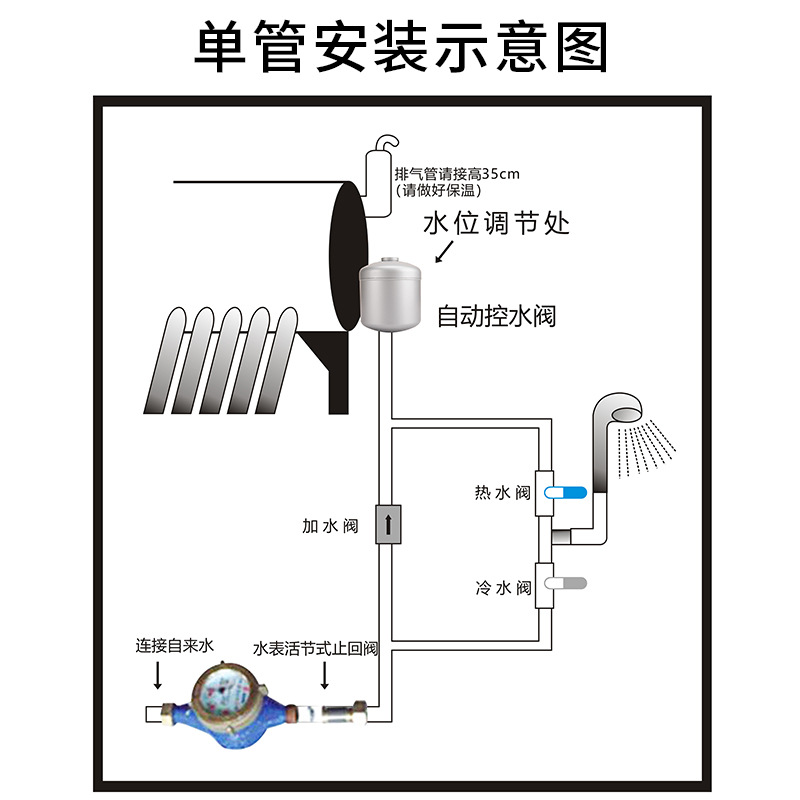 批发太阳能热水器自动控水阀 水位控制进水止水阀 补水箱 热水器