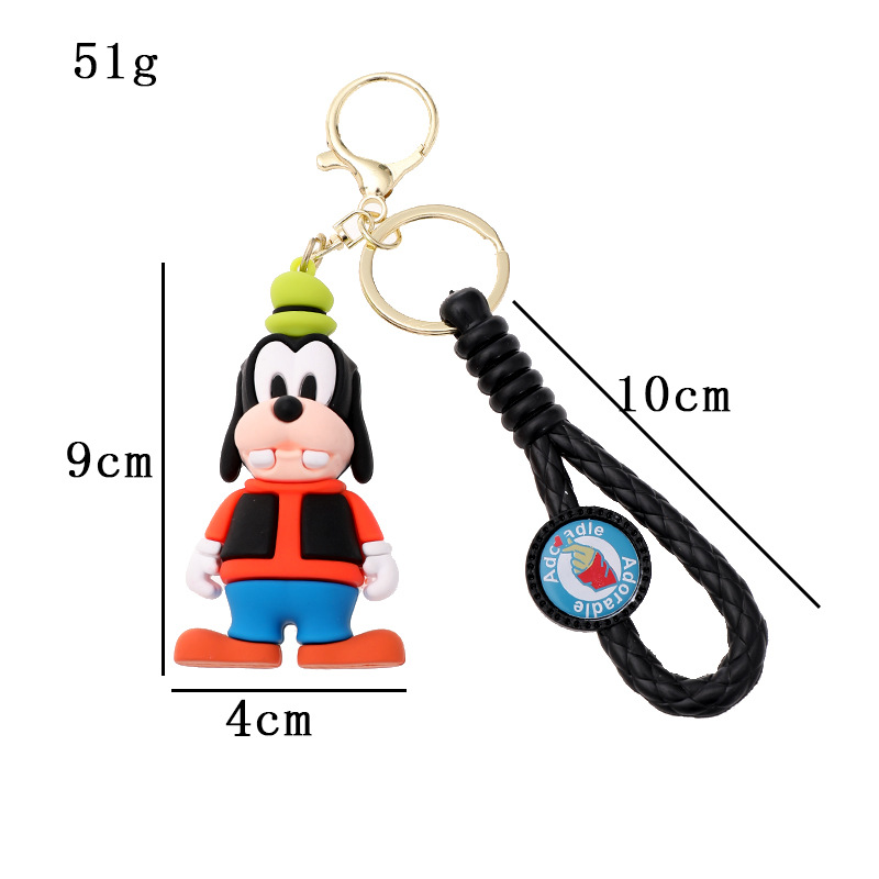 Cartoon Mickey Minnie Silicone Doll Keychain Pendant Donald Duck Daisy Doll and Bag Car Pendant Gift