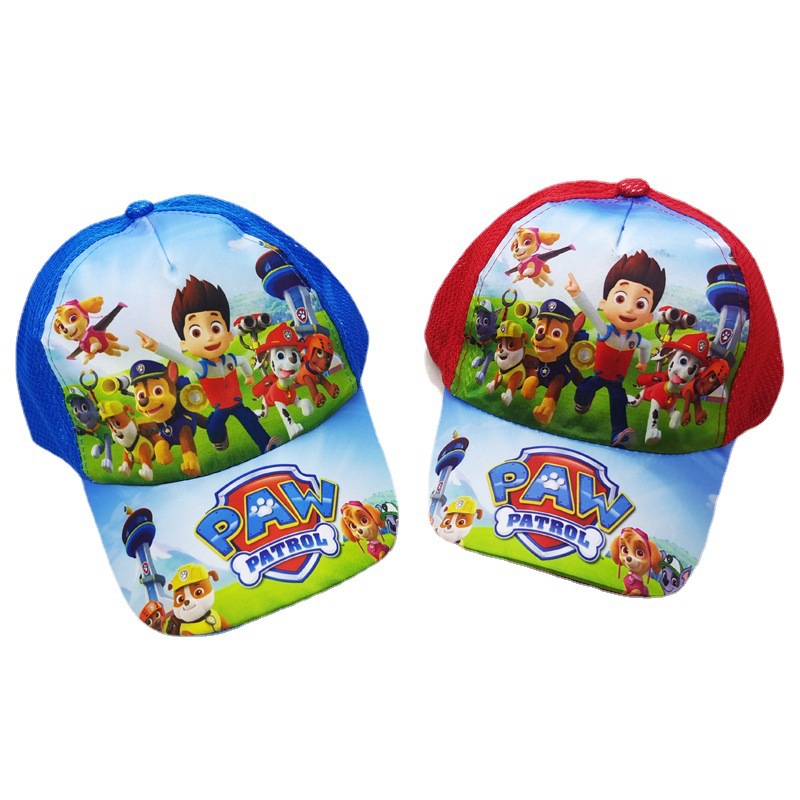 Cross-Border Paw Patrol Children's Baseball Cap Baby Cartoon Printing Mesh Cap Summer Peaked Cap Kids Breathable Sun Hat