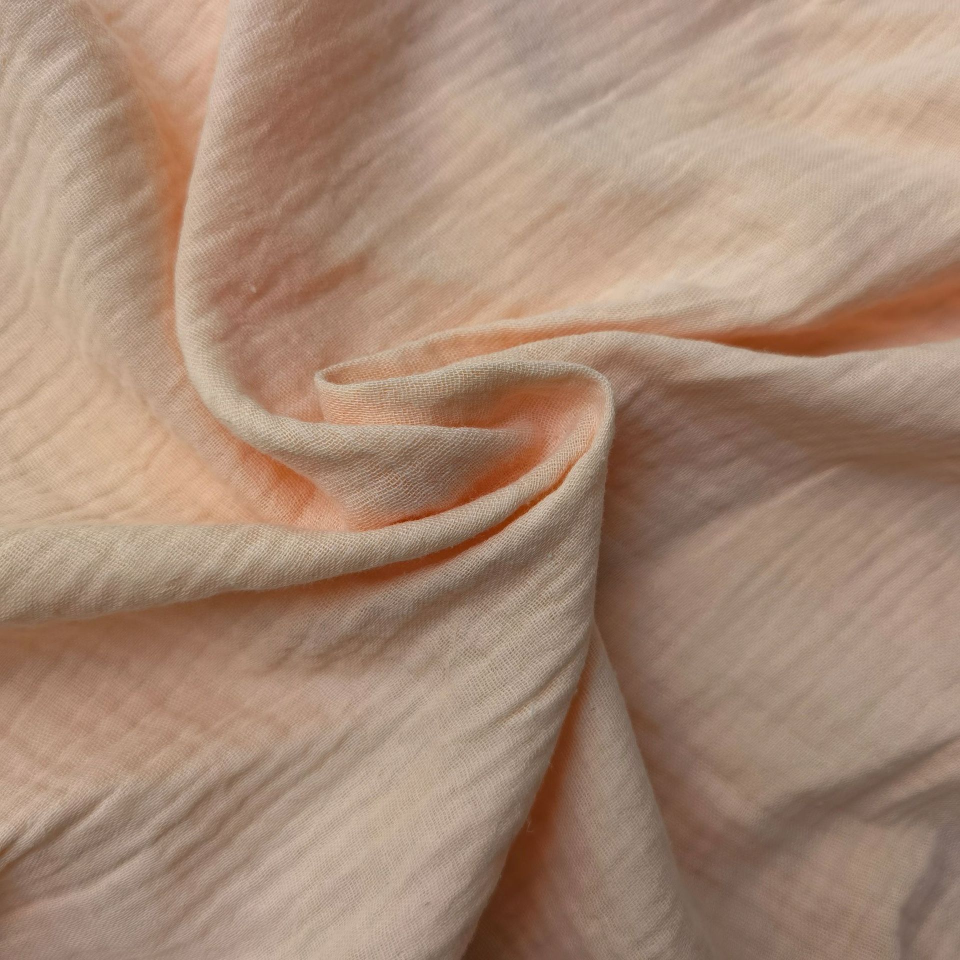 40支双层绉布全棉洗水泡泡皱纱布尿布口水巾睡衣家居褶皱童装面料