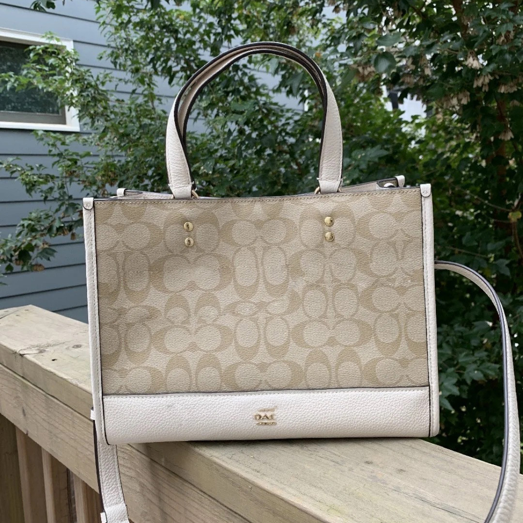 2022新款dempsey carryall手提购物袋大容量通勤老花拼皮托特包