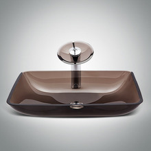Bathroom square tempered glass basin modern simple wash跨境