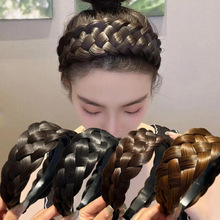 Women Wide Wig Twist Braided Hair Bands Fashion Non-slip跨境