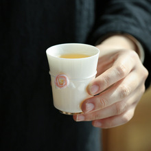 德化羊脂玉白瓷手工茶具茶杯套装主人杯单杯品茗女性个人中秋礼品