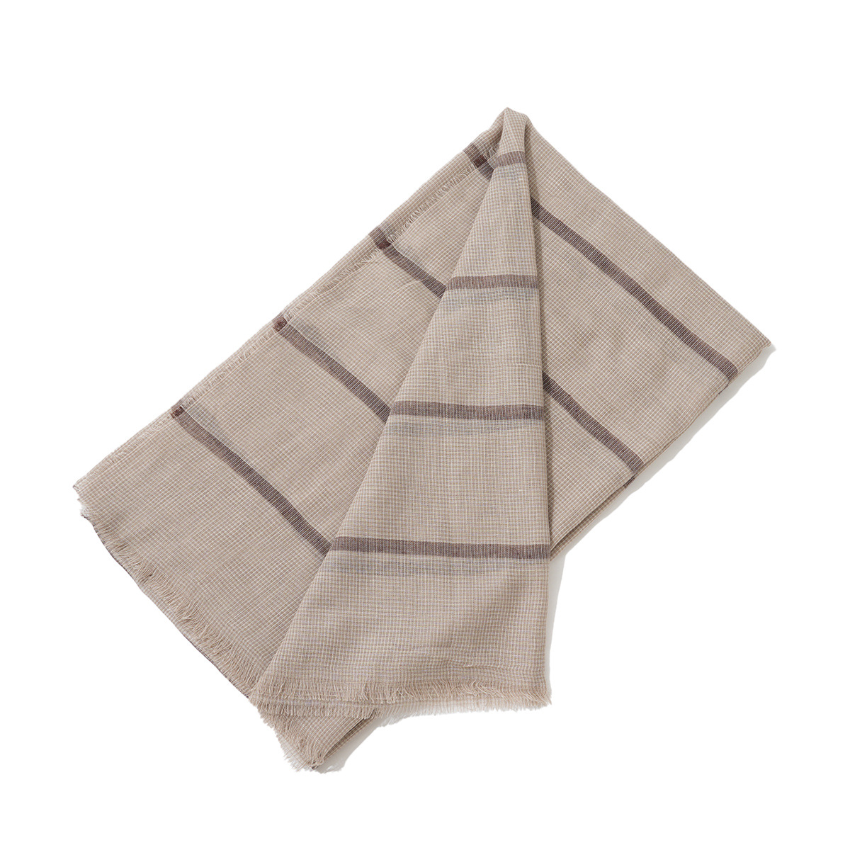 One Piece Dropshipping European and American Spring and Autumn New Casual Striped Cotton and Linen Shawl Classic Solid Color Short Beard Popular Outer Scarf