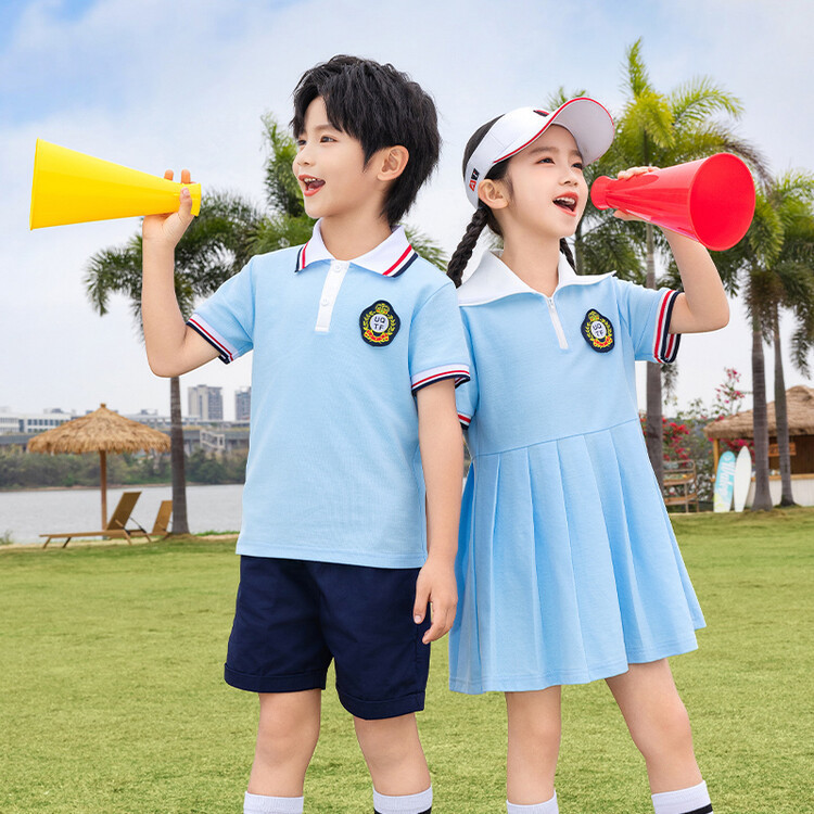 小学生校服幼儿园园服夏季英伦风短袖套装儿童班服毕业照服装夏装