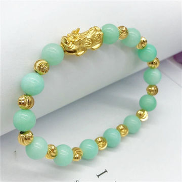 正品转运珠招财貔貅手链女路路通黄金色串珠百搭礼物妈妈转运珠