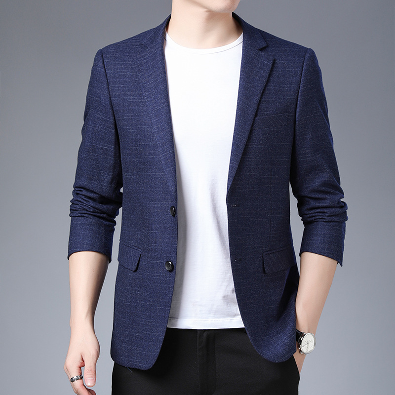 小西装外套男春秋薄款中年男装爸爸春秋上衣单件便西男士休闲西服