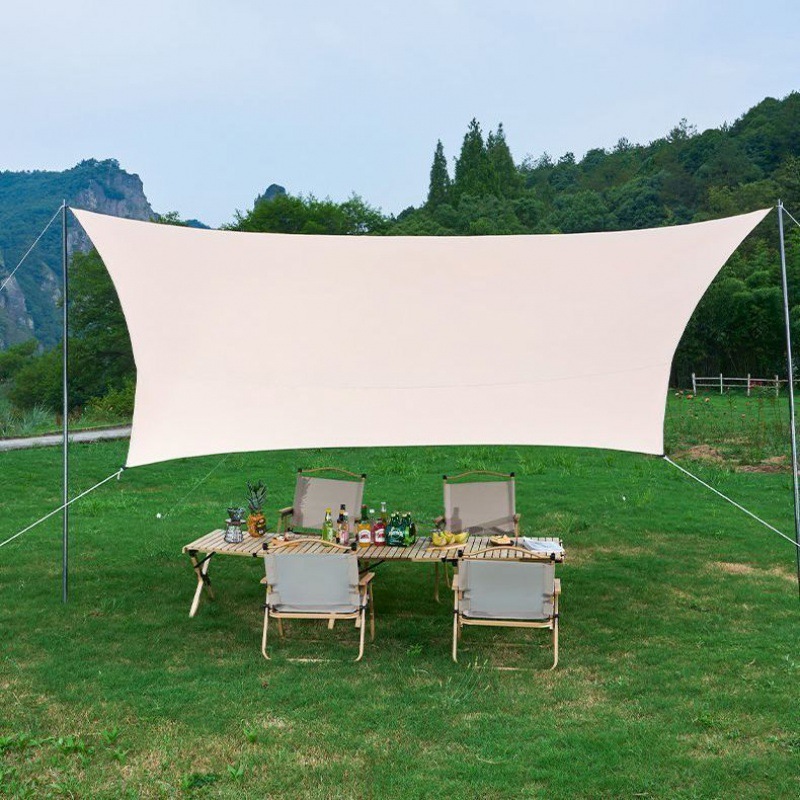 天幕 黑胶天幕帐篷户外露营遮阳便携式野营防晒蝶形六角大遮阳棚